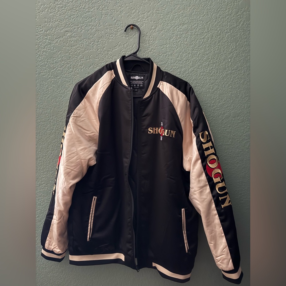 Shogun Black and Cream Bomber Jacket